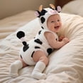 thumbnail image 2 of Bainana Halloween Romper For Infant Girls Boys Animals Print Sleeveless Hooded Jumpsuit Cute Unisex Baby Kids Theme Party Bodysuit 9-12 Months White, 2 of 9