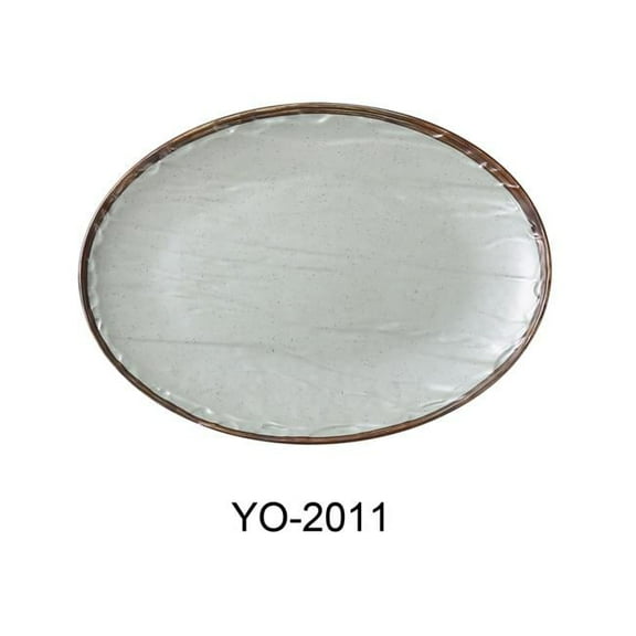 Yanco YO-2011 11 x 8 x 1 in. Yoto Melamine Oval Plate, Matte - Pack of 24