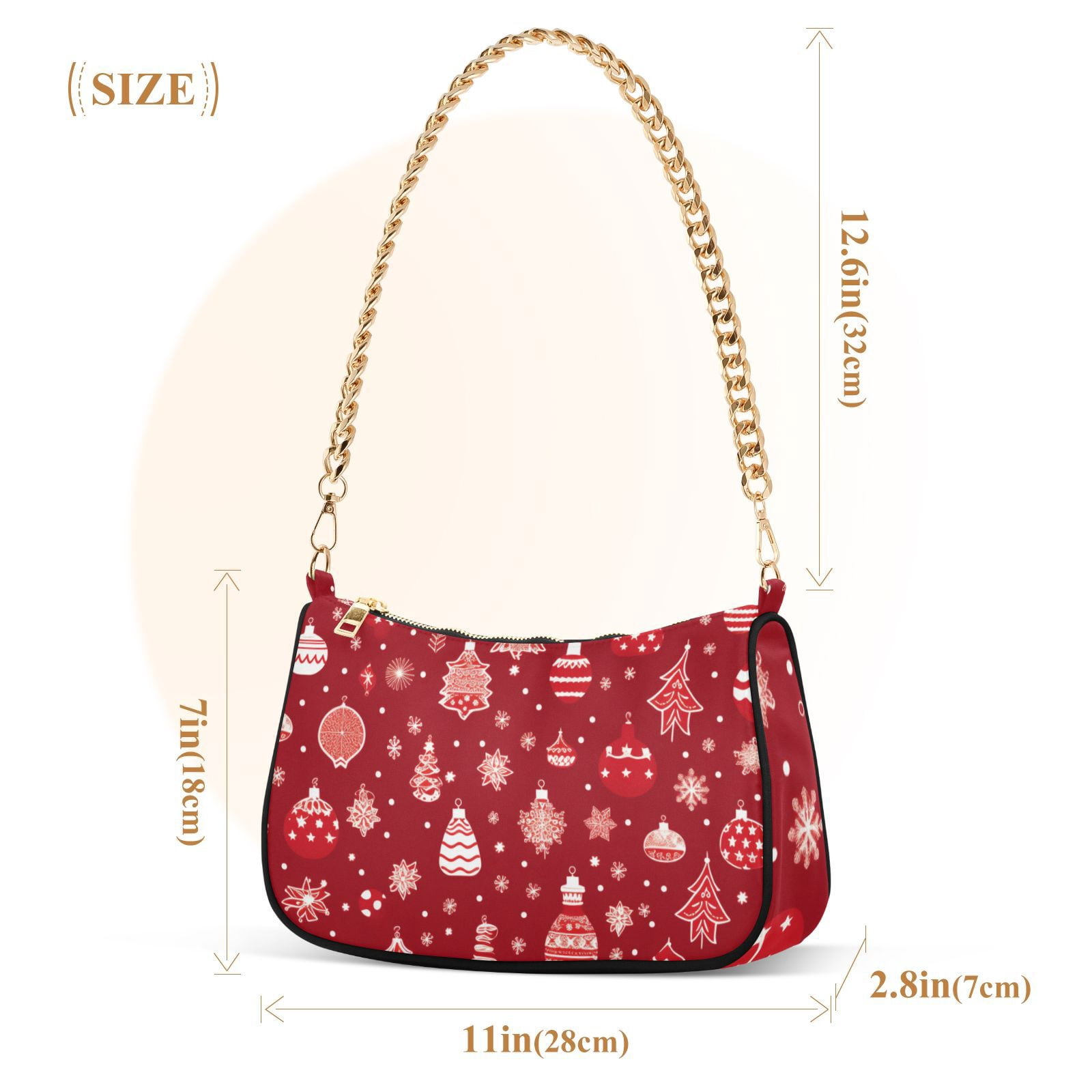 Christmas Decorations RedWomen Small Shoulder Bag Crossbody Tote Hobo Bags Purse Clutch Handbags with Chain Strap for Women