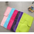 thumbnail image 2 of ZHAOCHENG Alfombra de pelo gris claro para baño, inodoro, tres piezas, antideslizante, absorbente, alfombrilla para suelo de inodoro, juego de alfombrillas para inodoro de tres piezas: 50*80cm+50*40cm, 2 of 4