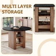 thumbnail image 5 of StnTalk 42 Inch Round Dining Table with 2-Tier Storage Shelf, Modern Walnut Finish MDF Kitchen Table for 4–6 People, Wooden Circle Dining Table for Dining Room Apartment, 5 of 8