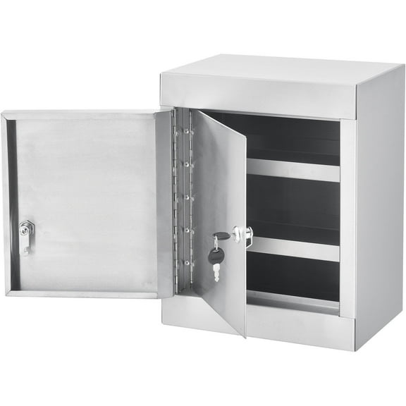 Global Industrial Stainless Steel Narcotics Cabinet W/Double Door/Double Lock 12