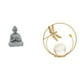 thumbnail image 1 of Estatua de mono,Estatua de Buda Mono para Interiores y Exteriores Budista,Figuras en miniatura meditando para decorar el jardín del hogar,Estatua de bola de cristal,Estatuas de bolas de, 1 of 8