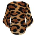 thumbnail image 6 of Leopard Textured Background Pattern Women's V-Neck Blouse With 3/4 Ruffled Bell Sleeves Casual Top Ladies Blouses, 6 of 7
