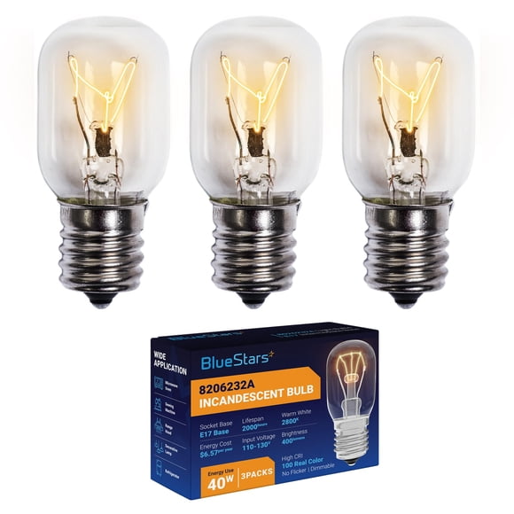 Bombilla para microondas BlueStars 8206232A, 40 W, 125 V, base E17, x3