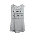thumbnail image 1 of Thread Tank My Llama Don't Like You And She Likes Everyone Women's Fashion Sleeveless Muscle Tank Top Sport Grey Medium, 1 of 4