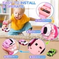 thumbnail image 2 of Hweilai Watch Remote Control Car Toy, 2023 Mini Cartoon RC Car Analog Watch, 2.4G Long Distance Infrared Remote Control Sensing Model Car Toys, Racing Car Watch, Interactive Game Toys for Kids-Pink, 2 of 5