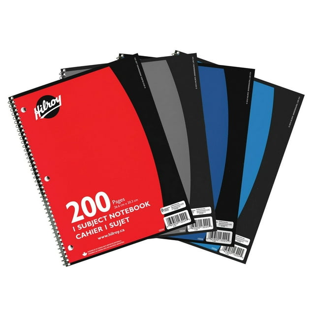 Hilroy® 1 Subject 3 Hole with Margin Notebook, 200 Pages, 10-½" x 8