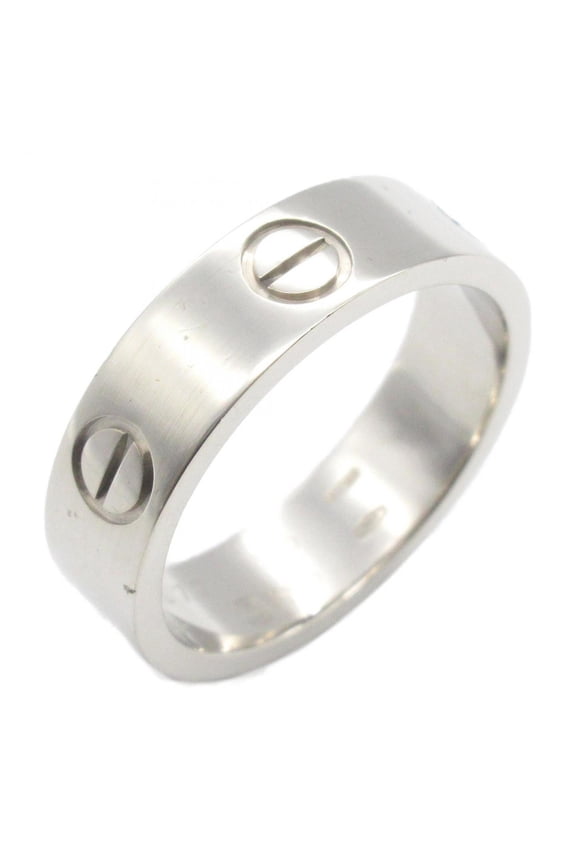 Pre-Owned Cartier Love Ring, 18K White Gold, for Men and Women, Silver, B4084700 (Good)