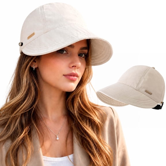 Sun Hat, Women's Wide Brim Sun Visor Hat | Adjustable Ponytail Packable Cap for Outdoor, UV Protection Hiking Fishing Hats Wide Brim Hat