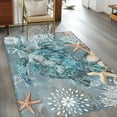 thumbnail image 2 of Kitchen Mats for Floor 3x5 Ft, Coastal Turtle Non Slip Area Rugs for Kitchen Bedroom Entryway, Summer Nautical Teal Beach Starfish Coral Washable Carpet Runner Rug Floor Mats for Bedroom Home Decor, 2 of 9