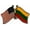 polished chrome, variant on Pack of 3 USA American Lithuania Friendship Flag Bike Hat Cap lapel Pin
