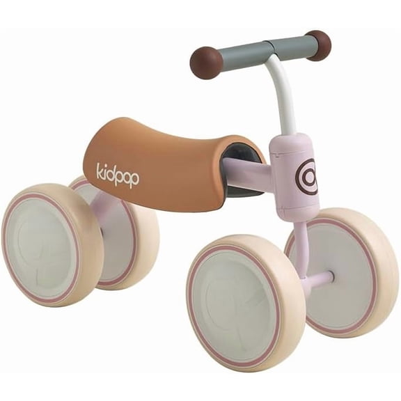 Kidpop Big Bee 4-Wheel Baby Balance Bike and Toddler Ride-On Toy for Indoor Outdoor, 8 to 18 Months, Purple