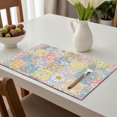 thumbnail image 6 of Placemat, Pioneer Flower Floral Print Pattern Place Mats Table Mat Set Of 2, PVC Washable Placemats for Party Kitchen Dining Decoration, 18x12 Inch, Fade Resistant, 6 of 6