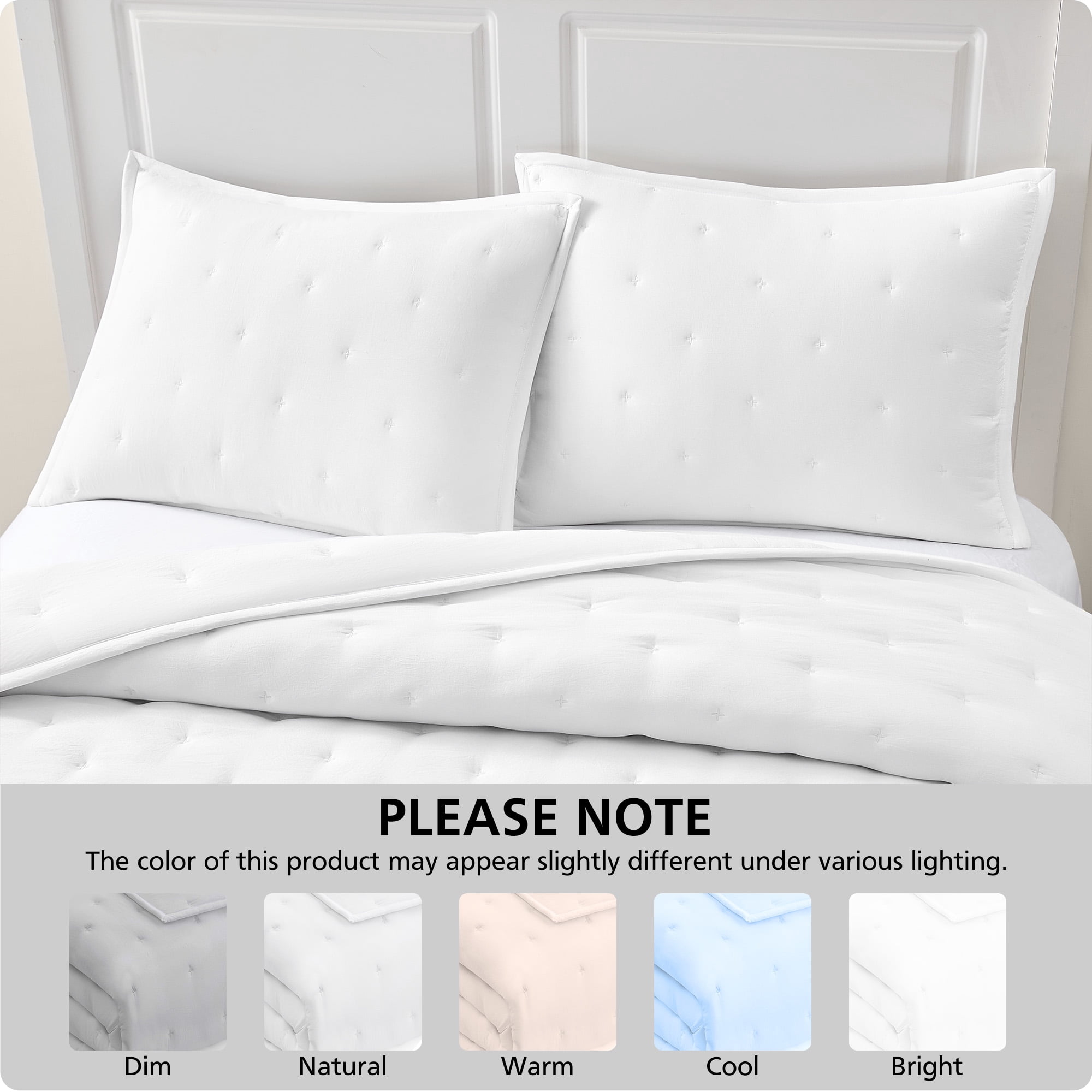 Mainstays King Comforter Set, All-Season, 3-Piece, White