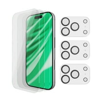 onn iPhone 17 Pro 3-Pack Glass Screen Protector with Camera Glass and Easy Installation Frame