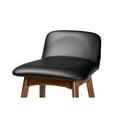 thumbnail image 4 of Baxton Studio Darrin Mid-Century Modern Black Faux Leather Upholstered and Walnut Brown Finished Wood 2-Piece Bar Stool, 4 of 7