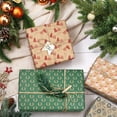thumbnail image 5 of Inadays Kraft Christmas Wrapping Paper, 17 Inch x 9.8 Feet Per Roll -Total of 5 Rolls, Holiday Gift Wrapping Paper, Santa Claus, Socks and Christmas Tree Design for Xmas Holiday, Party, 5 of 9