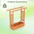 thumbnail image 4 of Fir Wood Raised Garden Bed with Side Trellis & Hanging Roof Orange 43"×14"×45" Planter Box with Drainage Holes Detachable Bottom 110LBS Capacity for Patio Garden Balcony, 4 of 10