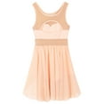 thumbnail image 6 of Sxiwei Women's Modern Lyrical Dance Costume Chiffon Ballet Leotard Dress Flowy Tulle Gymnastic Orange Pink XS, 6 of 7