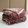 thumbnail image 2 of JML Thick Warm Winter Fleece Blanket For King Bed 2 Ply Reversible Soft Raschel Blanket,87"x94",10.5lb, Bean Paste Color, 2 of 8