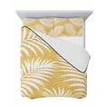 thumbnail image 7 of Quilts Twin Size Bedding Set, Palm Leaves Yellow Lightweight Quilted Comforter, Summer Botanical Coastal Tropical Soft Reversible Bedspread Coverlet with Pillow Covers for All Season, 68" x 86", 7 of 7
