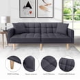 thumbnail image 6 of BSHTI 71.5 inch Modern Adult Futon Sofa Bed,Adult Sleeping Chouch with 2 Pillows for Livingroom,Dark Grey, 6 of 25