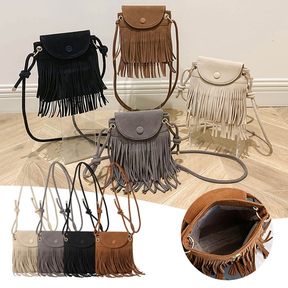CAIXIA Womens Crossbody Purse Womens Tassel Detail Casual Messenger Crossbody Bag, Stylish Shoulder Purse For Daily Everyday Relax Wear