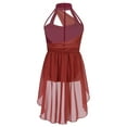 thumbnail image 2 of Fldy Kids Girls Lyrical Dance Dress Chiffon Ballet Tutu Dress Ballroom Performance Dancewear Burgundy 14, 2 of 7