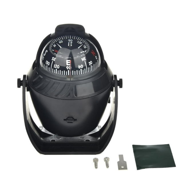 ruzhgo Véhicule Électronique Portable Navigation de Voiture Numérique pour Camping Randonnée Sports de Plein Air Mer Pivotant Bateau Marin Navire Noir