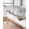thumbnail image 6 of Waterproof Outdoor Throw Pillows with Inserts 18"x18" Set of 2, Navy Blue Leaves Soft Decorative Pillowcases for Couch Bedroom, Summer Botanical Pillow Covers for Sofa Living Room, 6 of 7