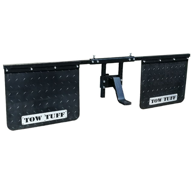 Tow Tuff 18 x 24" Universal Hitch Mount Rubber Rear Guard Towing Mud Flaps