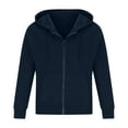 thumbnail image 4 of MIUOWANP Mens Winter Jacket 3XL Men's Solid Color Pocket Zipper Long Sleeved Sportswear Jacket Navy L, 4 of 5