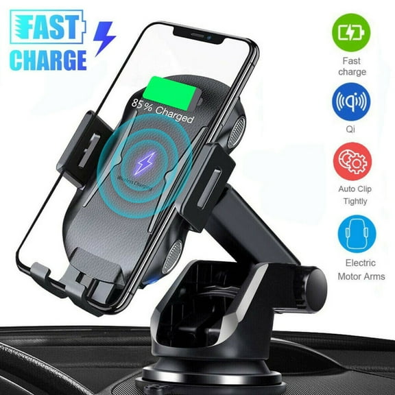 PVUEL 360°Universal Car Mount Wireless Fast Charger Stand, Air Vent Dashboard Phone Holder,Black