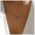 thumbnail image 2 of Bohemian Oval Ruby Crystal Pendant Necklace Red Ruby Choker Necklace Red Rhinestone Necklace Red Cz Collar Necklace Jewelry for Women, 2 of 13