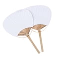 thumbnail image 3 of Blank Paper Bamboo Handle Children\'s Hand Painting Double Dough Round Fan, 3 of 11