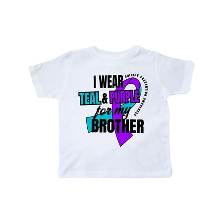 

Inktastic Suicide Prevention I Wear Teal and Purple for My Brother Gift Toddler Boy or Toddler Girl T-Shirt