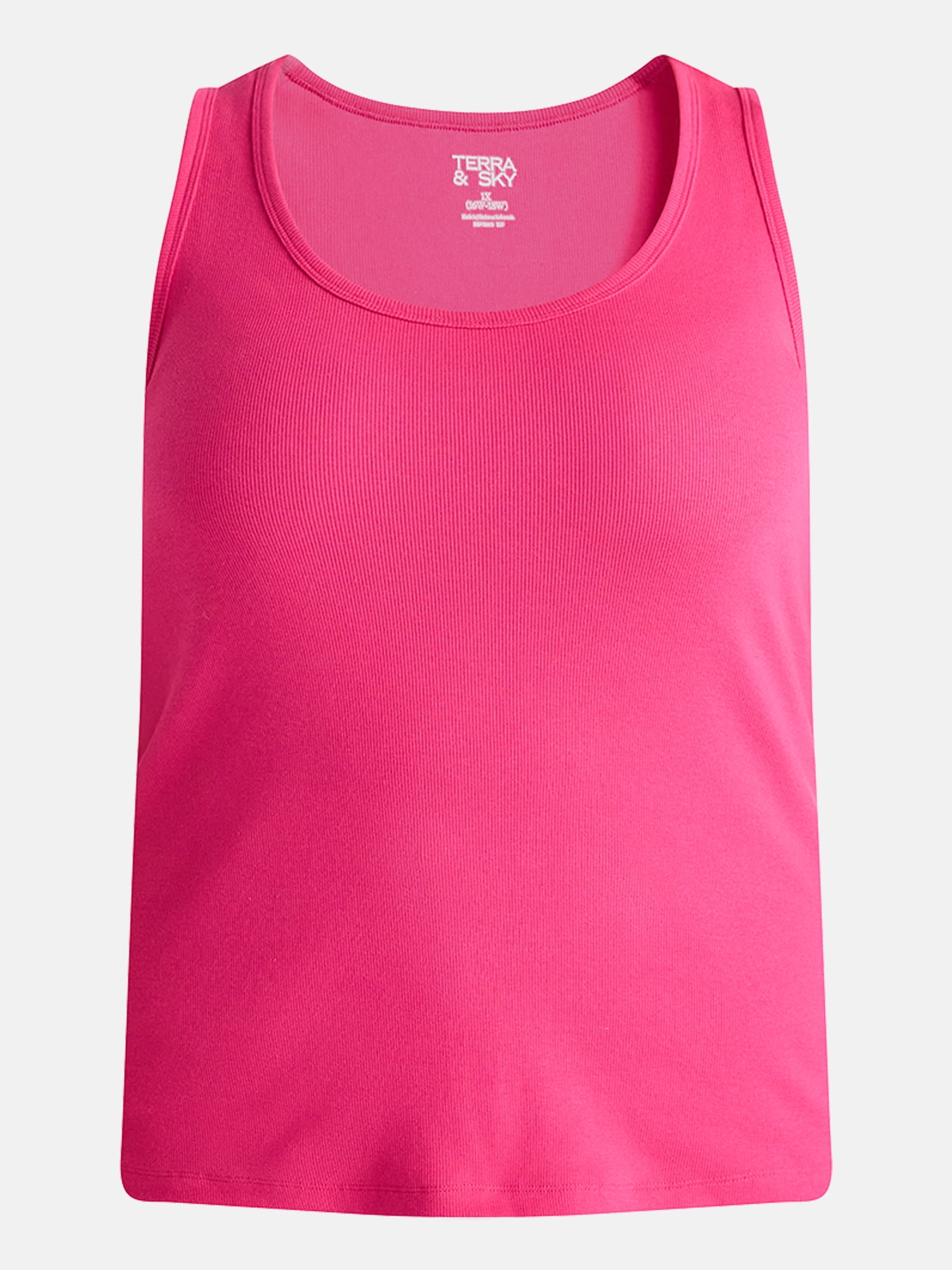 Terra & Sky Women’s Plus Ribbed Tank Top, Sizes 0X-5X