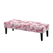 FUIALDOLG Christmas Dining Bench Cover, Pink Butterfly Print Stretch Washable Rectangle Bench Seat Covers, Dining Table Chair Slipcover for Dining Room, Living Room, Kitchen, Garden