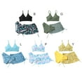 thumbnail image 3 of Popvcly 8-12T Big Girl's 3 Piece Swimsuits Printed Bikini Bathing Suit with Cover Up UPF 50+, 3 of 12