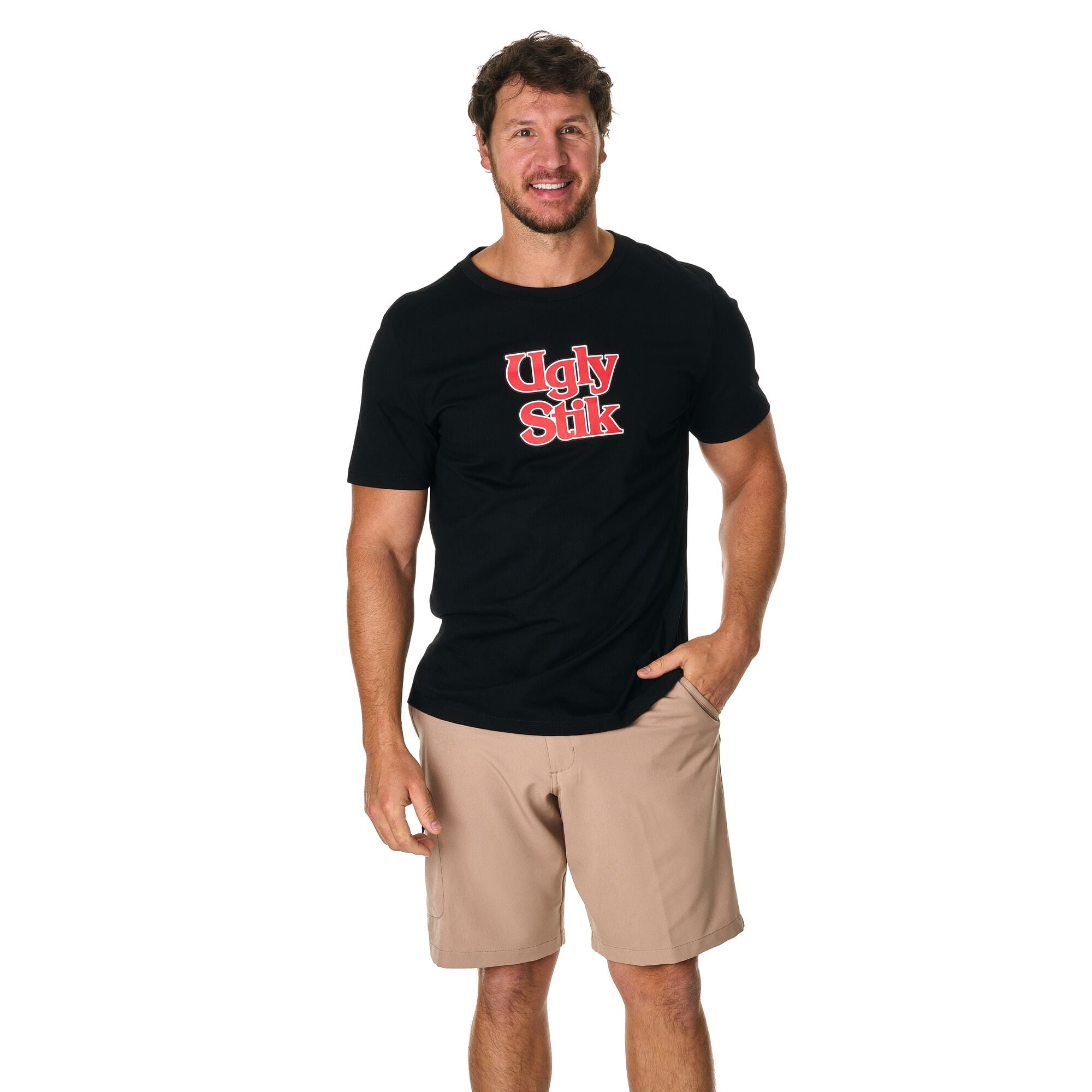 Ugly Stik Logo Short Sleeve T-Shirt, Black, Size XL