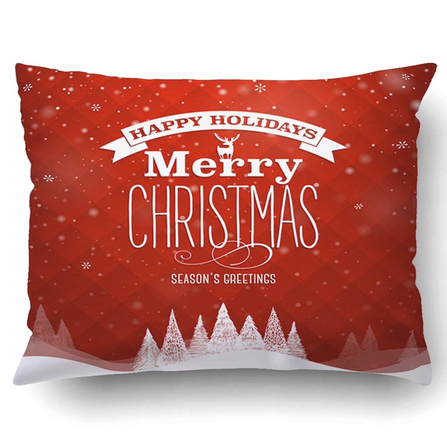 BPBOP Xmas Happy Holidays Christmas Theme Season Greetings Pillow Case