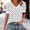 White, variant on Polka Dot short Sleeve T-Shirt for Women Fashion Loose Summer Basic Tops with Button V-Neck Pullover Tee,Purples,XXL