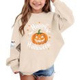 thumbnail image 4 of YUANxueke Boys & Girls Fleece Sweatshirt, Long Sleeve Cute Pumpkin Print Oversized Shirt, Casual Crewneck Loose Fit Pullover, 4 of 6