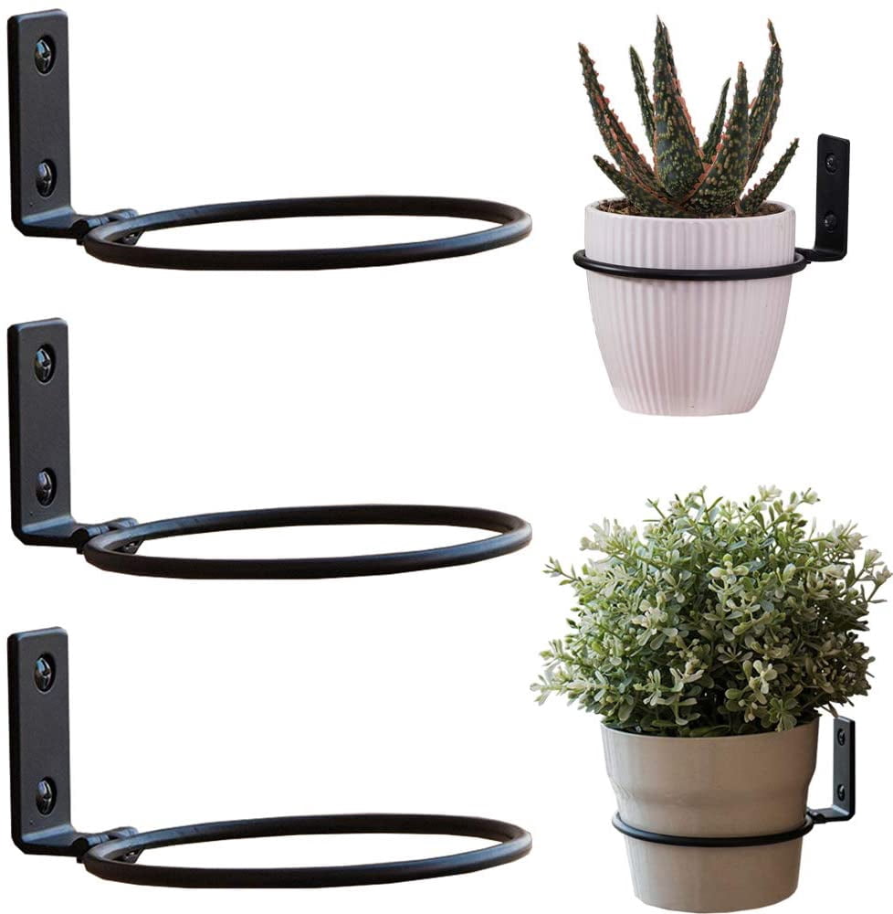 Soporte para macetas de pared, 3 piezas de anillo de metal para macetas ...