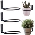 thumbnail image 1 of Soporte para macetas de pared 3 piezas anillo de metal plegable negro, 1 of 5