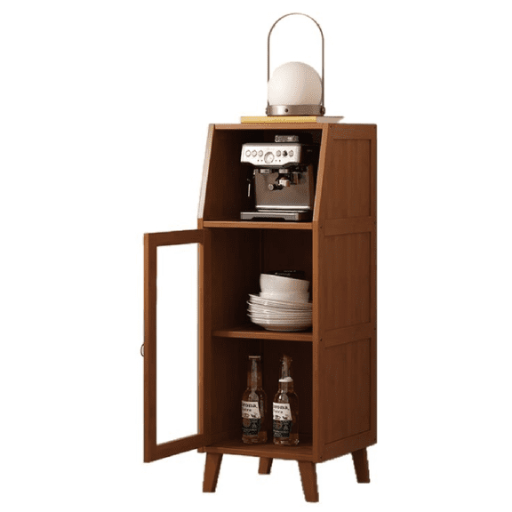 Kukamona Cabinets [furniture],Wooden Bathroom Floor Storage Cabinet, Single Door Side Storage Organizer Cabinet with Open Shelf Adjustable Shelve, Small Free Standing Sideboard for Entryway