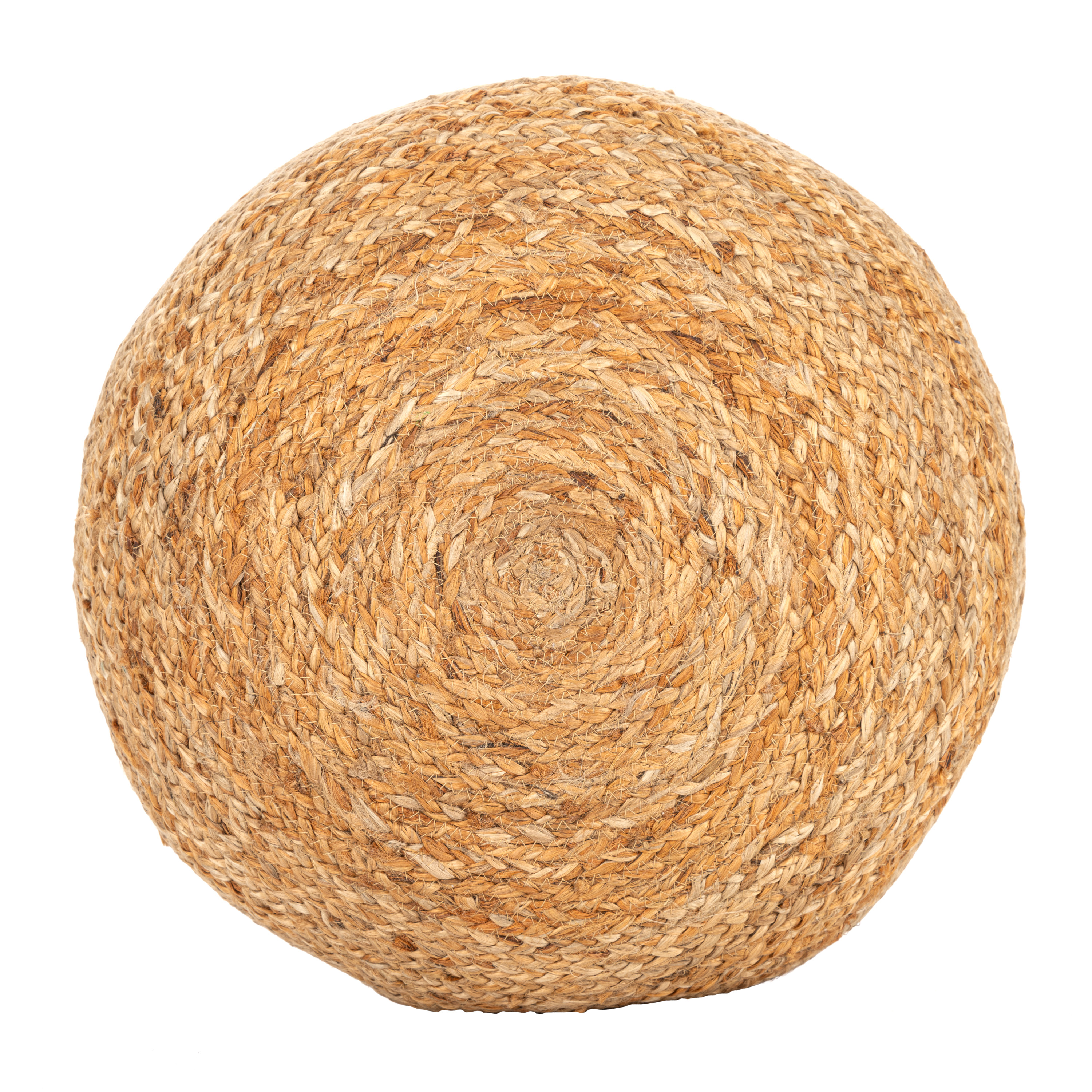 Decor Therapy Round Woven Jute Ottoman Pouf photo 2