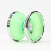 iYoYo iCEBERG Yo-Yo- CNC Polycarbonate Body with Stainless Steel Rings (Glow in the Dark Green with Silver Rings)