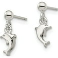thumbnail image 2 of Sterling Silver Dangle Dolphin Post Earrings (15 X 6) Made In India qe8781, 2 of 5